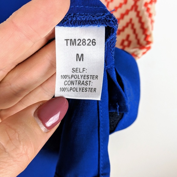 THML royal blue tank top with orange embroidery M - Picture 8 of 8